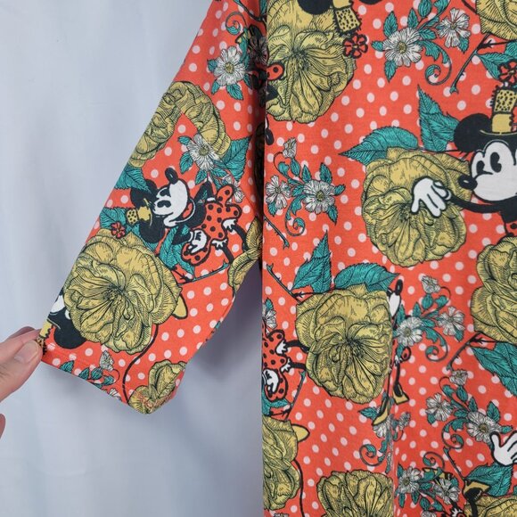 LuLaRoe Irma Short Sleeve Mickey Mouse Shirt Size XS Orange & White - Picture 5 of 14